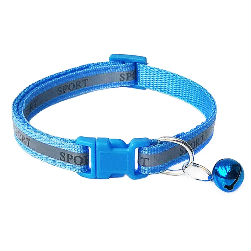 Pet Dog Collar Night Safety reflective Leash Collars With Bell Luminous Fluorescent Dogs Cats and Supplies | Дом и сад