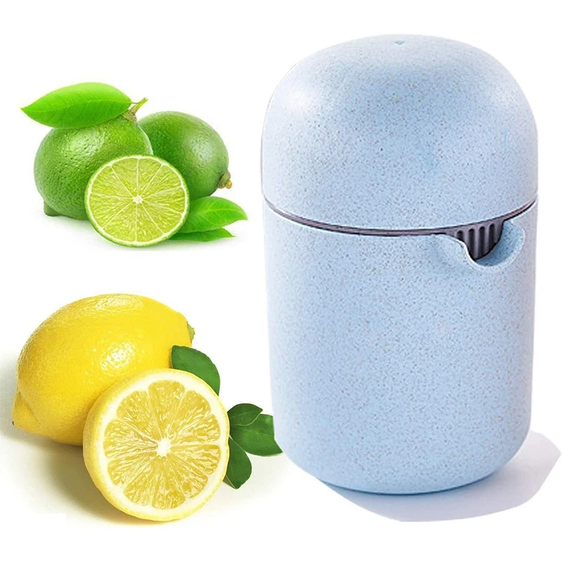 

Portable Manual Juicers, Hand Juicer Citrus Orange Squeezer Manual Lid Rotation Press Reamer for Lemon Lime (Blue)