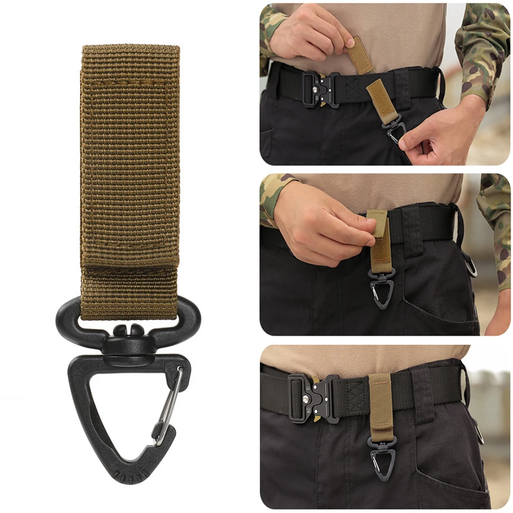 Outdoor Camping Hiking Molle Tactical Nylon Ribbon Knapsack Key Chain Triangle Backpack Waist Bag Fastener Hook Buckle EDC Gear | Дом и сад