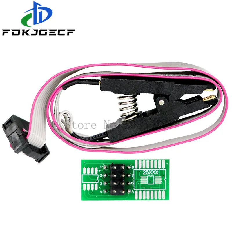 SOIC8 SOP8 Тесты зажим для EEPROM 93CXX / 25CXX 24CXX + CH341A 24 25 серии флэш-памяти USB программист
