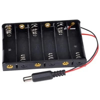 miiqnus new 6 x aa battery case storage holder with dc2 1 power jack for arduino diy power bank iqosbattery holder