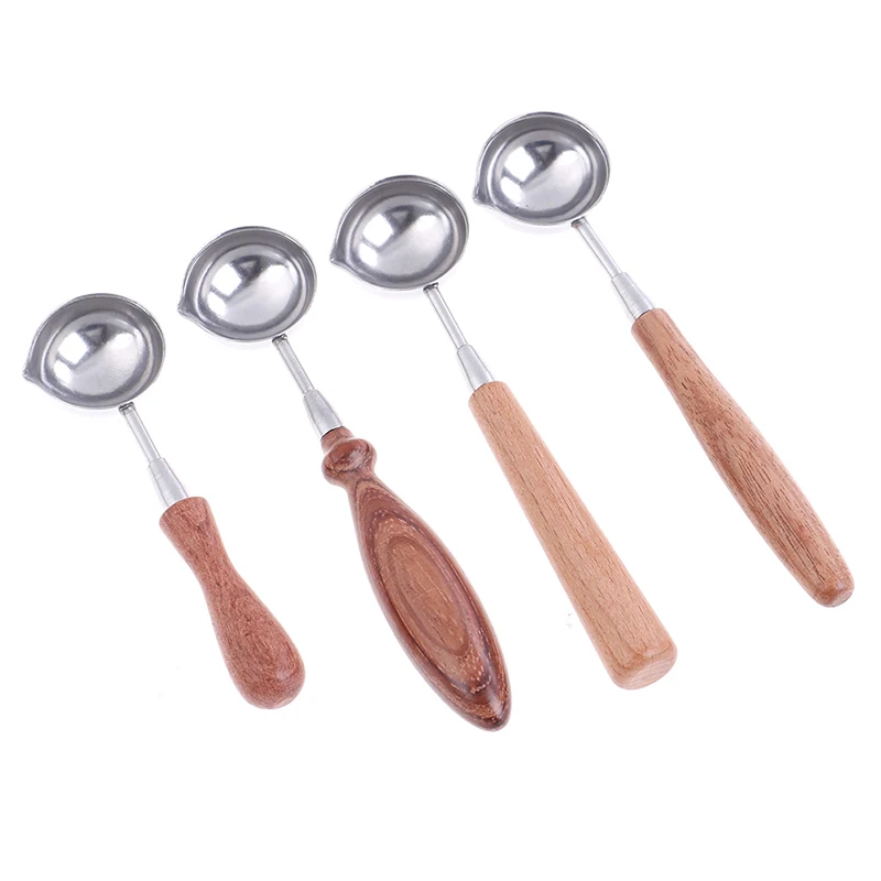 Wood Handle Retro Wax Stamping Spoons Sealing Melting Spoon For Scrapbooking Invitation Cards Decorative Stamps Craft | Дом и сад