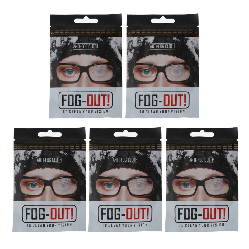 

5Pcs Reusable Anti-Fog Wipes Glasses Pre-moistened Antifog Lens Cloth Defogger 270D