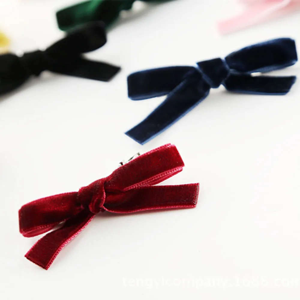Женская бархатная заколка для волос с бантом 5 цветов |