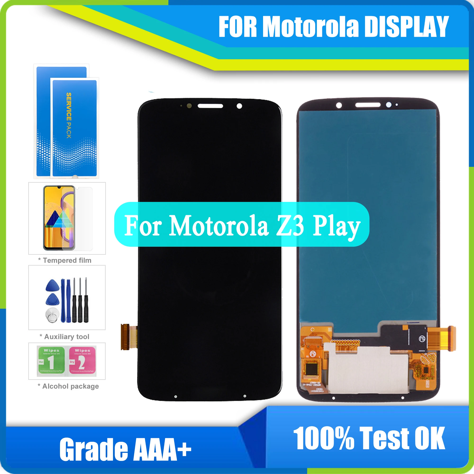 

Оригинальный AMOLED ЖК-дисплей для Motorola Z3 Play, сенсорный экран 6,01 дюйма Moto Z3 Play xtзакладки, ЖК-экран, панель в сборе