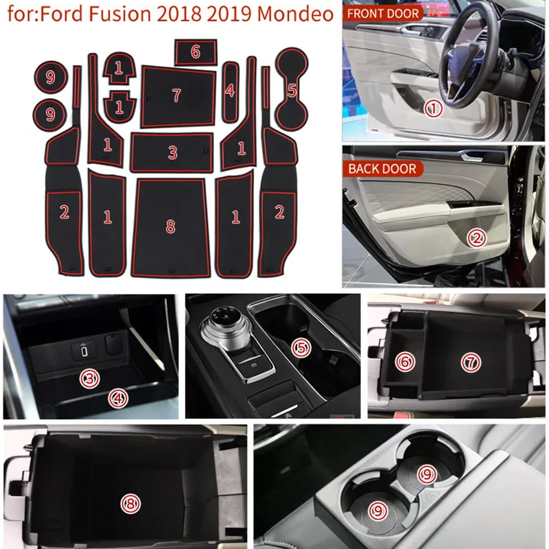 

Противоскользящий резиновый коврик для Ford Fusion 2018 2019 Mondeo