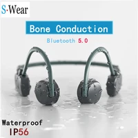 new bluetooth 5 0 wireless sweatproof waterproof bone conduction headphones outdoor sports headphones hands free headphones
