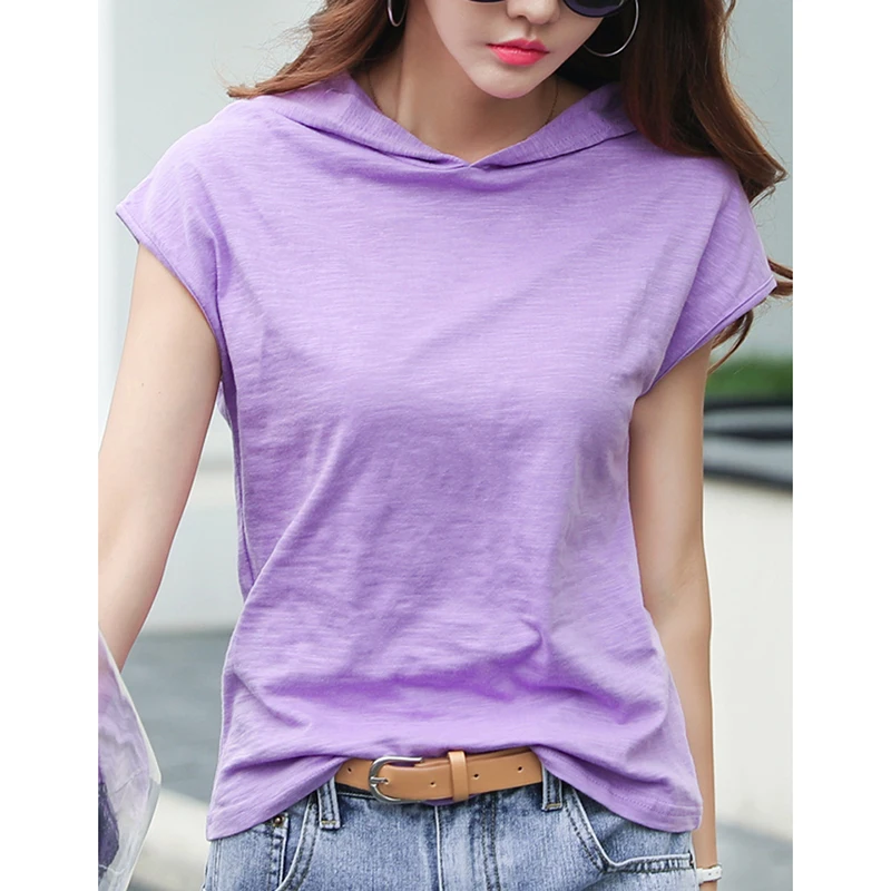 Camisas Femininas 2021 футболка с капюшоном женская коротким рукавом летние топы Vetement Femme