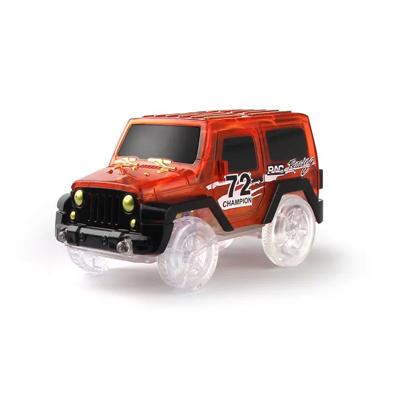 red car 8/32 шт. светящихся гоночных треков, что изгиб гибкая и свечение с светодиодный игрушки для детей автомобиля набор аксессуаров туннель костюм для 6 см Ширина трек - Цвет: red car
