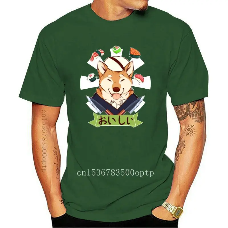 

Качественная футболка из 100% хлопка с суши, Мужская футболка, женская футболка, Милая футболка с собакой, Новое поступление