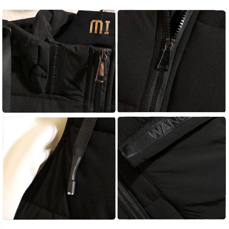 

Lusumily Women Long Vest Sleeveless Jacket Remove Hooded Zipper Thicken Vests Winter Warm Waistcoat Female Casual Windbreaker