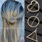 Модная металлическая заколка для волос в форме сердца для девушек элегантная круглая заколка в форме звезды для женщин аксессуары для волос в подарок