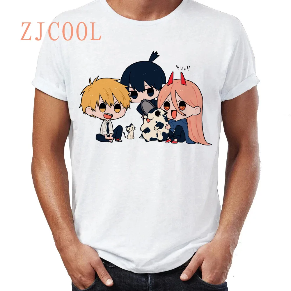 

Anime Chainsaw Man shirt Harajuku Power Kobeni Aesthetic Modern Chibi graphic Tee Denji Power Ayakawa Oversized Top Female/Man