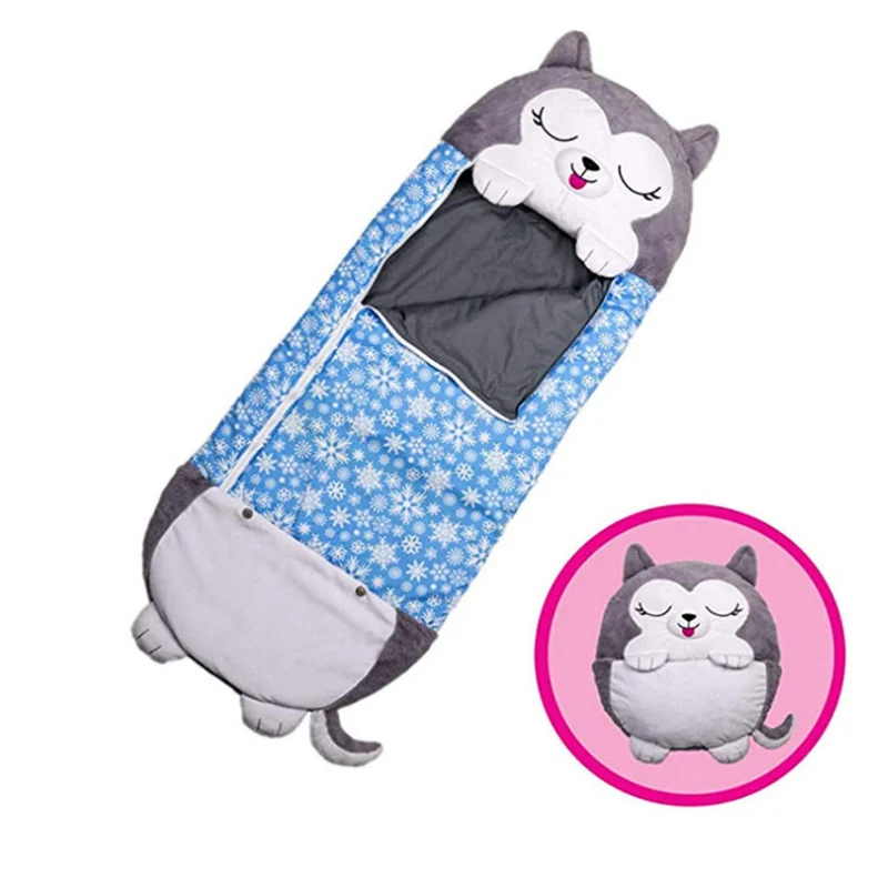 Теплый детский мультяшный спальный мешок с защитой от ударов зимний мультяшными