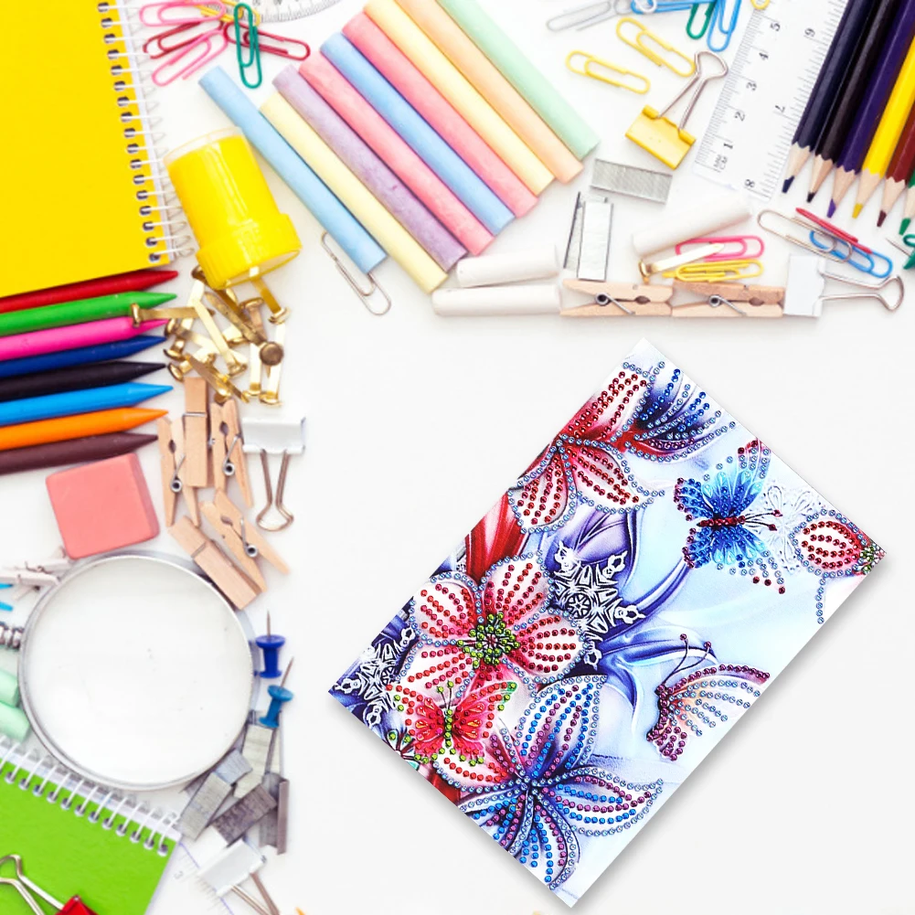 

50 Pages A5 Wireless Strip Diary Book Partially Printing Special Shaped Drill Notepad DIY Diamond Painting Mosaic Notebook Craft