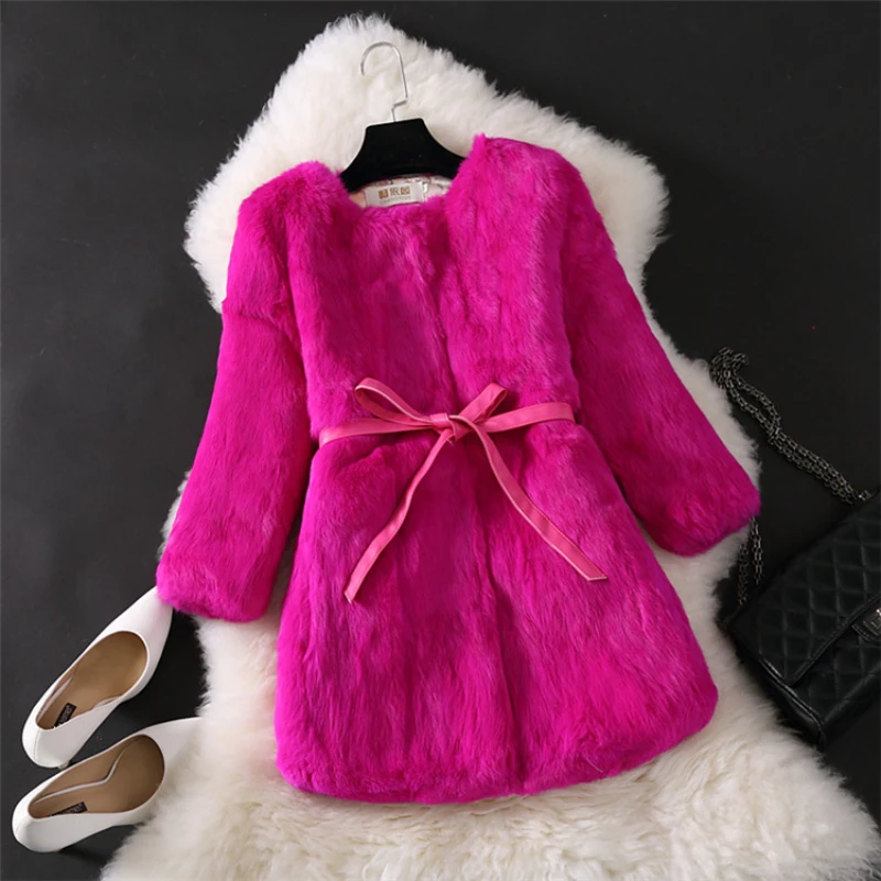 Женское меховое пальто теплое зимнее с кроличьим мехом D190828 2019 | Женская одежда