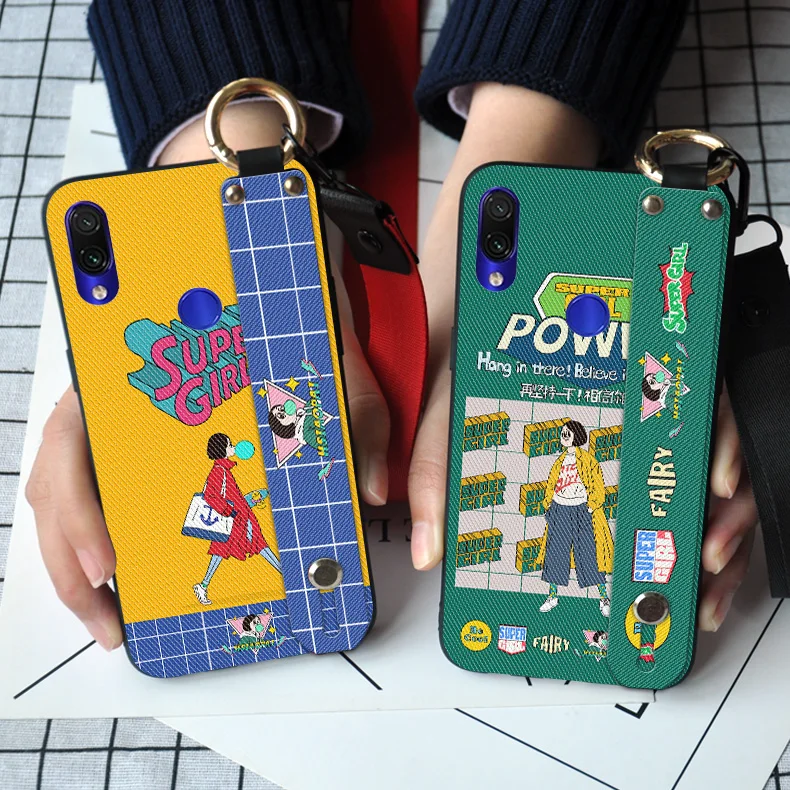 Милый мультяшный чехол накладка для Xiaomi Redmi Note 5 6 7 Pro Global роскошный с ремешком на