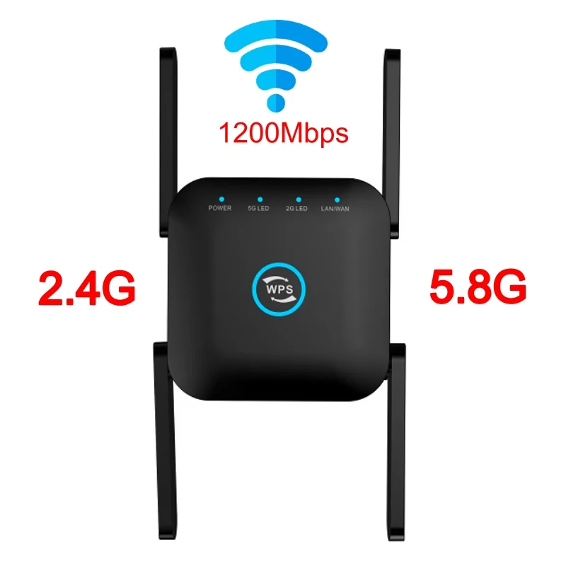 2 4G Wi-Fi ретранслятор Беспроводной расширитель 1200 Мбит/с усилитель wifi 802.11N длинного
