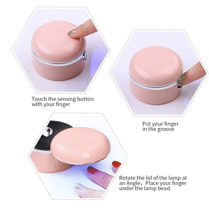 

1Pcs Portable Phototherapy Machine Nail Polish Drying Lamp Smart LED Nail Lamp Mini Dual Light Source