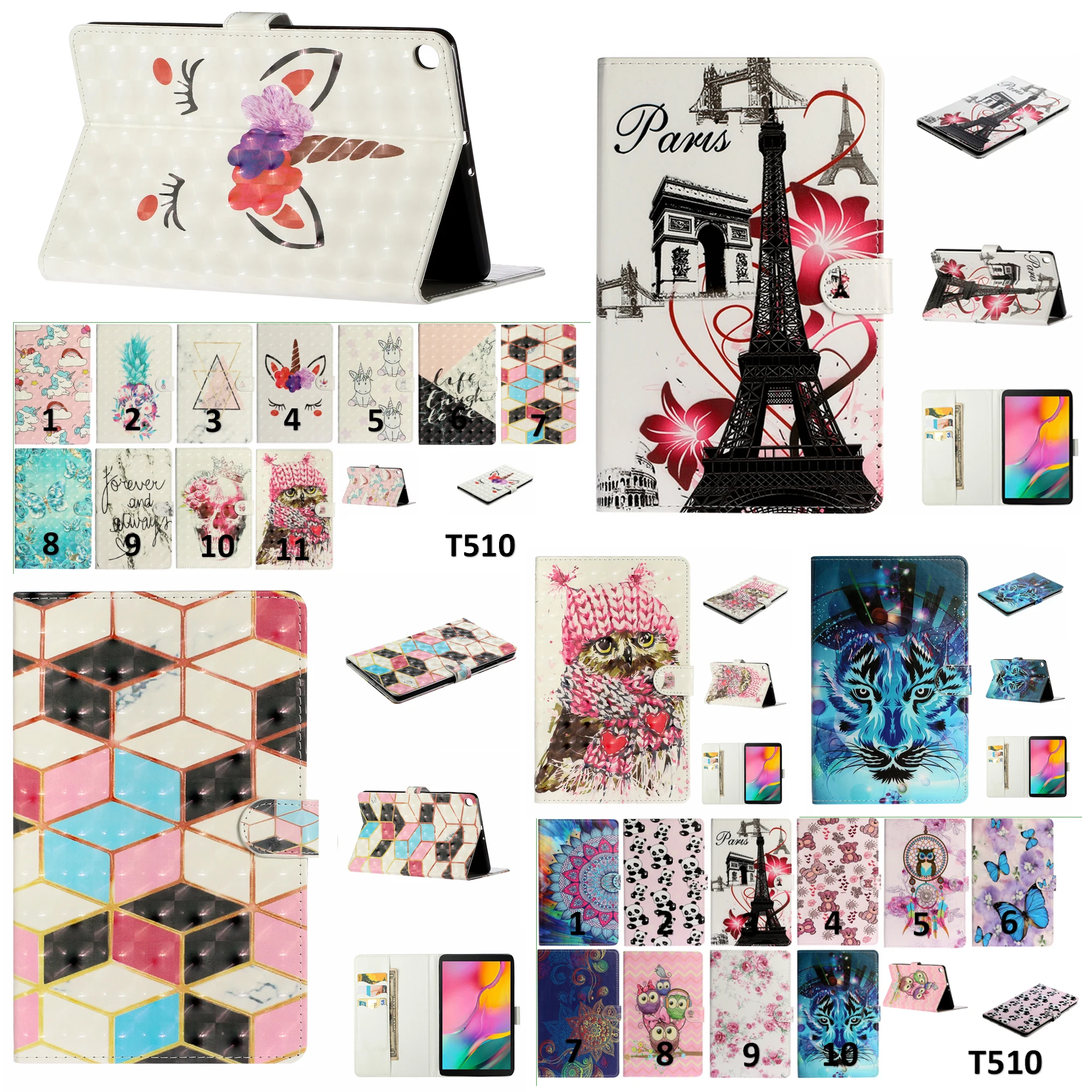 Кожаный чехол для Samsung Galaxy Tab A 10,1 SM-T510 T515 Coque для Galaxy Tab A 10,1 T510 T515 крышка Capa+ пленка+ ручка