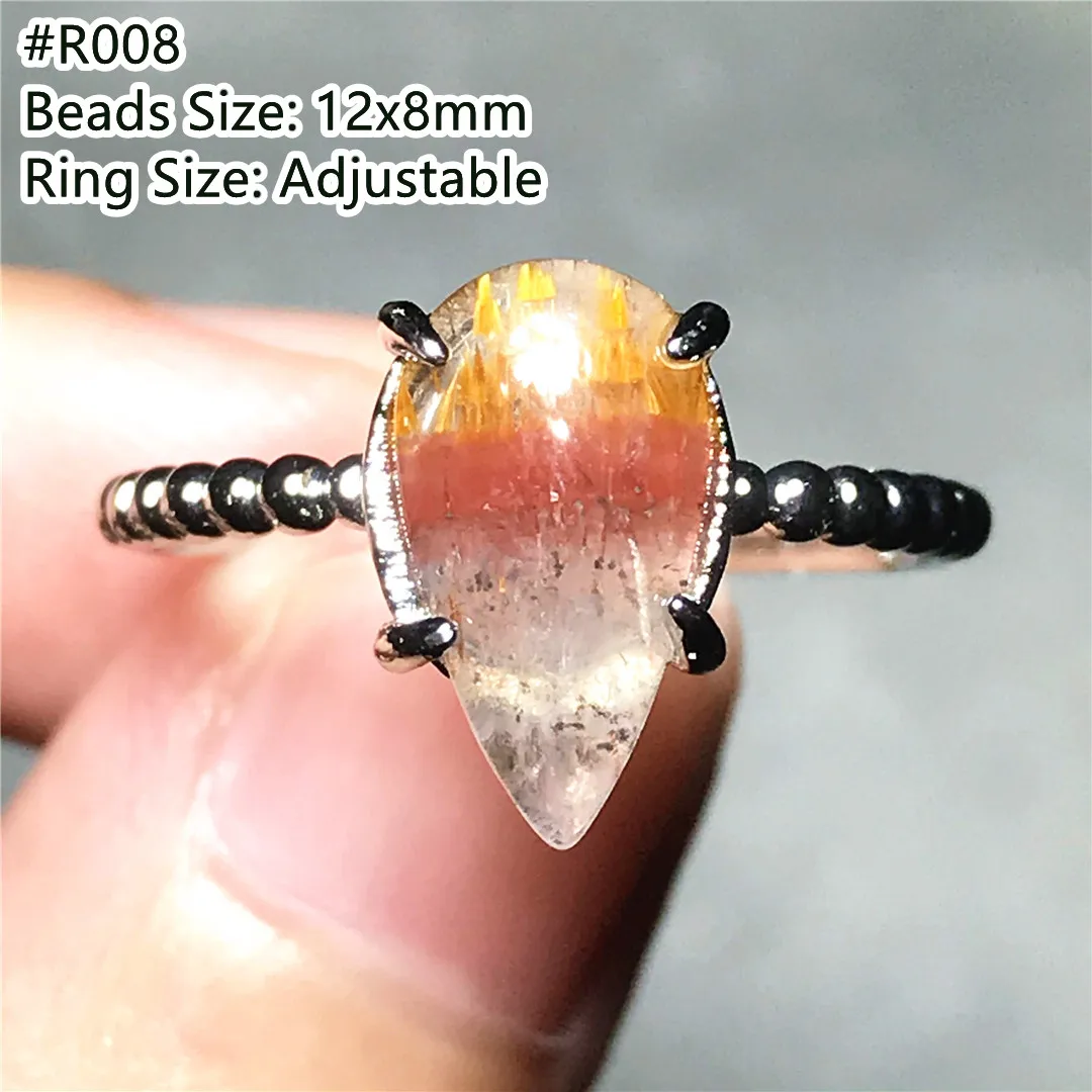 Кольцо из натурального ауралита 23 кварцевое кольцо для женщин и мужчин Cacoxenite