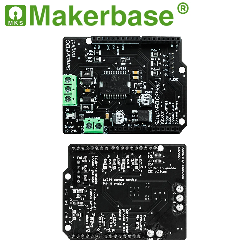 Плата контроллера двигателя Makerbase SimpleFOC Shield V2.0.3 FOC BLDC Arduino Servo | Компьютеры и офис
