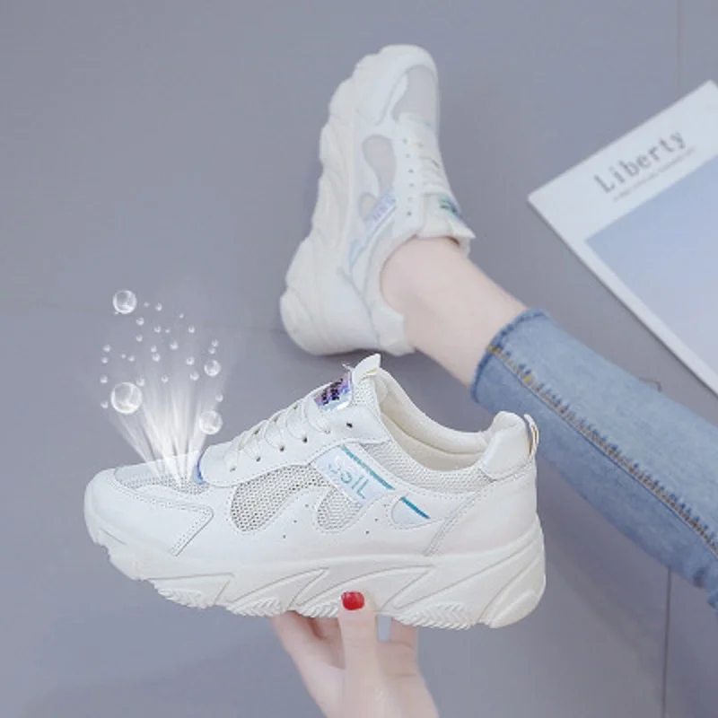 

Женская повседневная обувь, новая модная дышащая женская обувь для маффинов, весна-осень 2019, Корейская версия