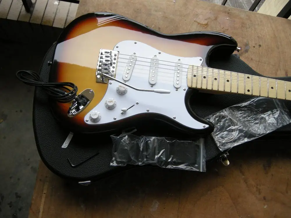 Бесплатная доставка Фабрика Custom Shop новая ST гитара sunburst Цвет клен шеи