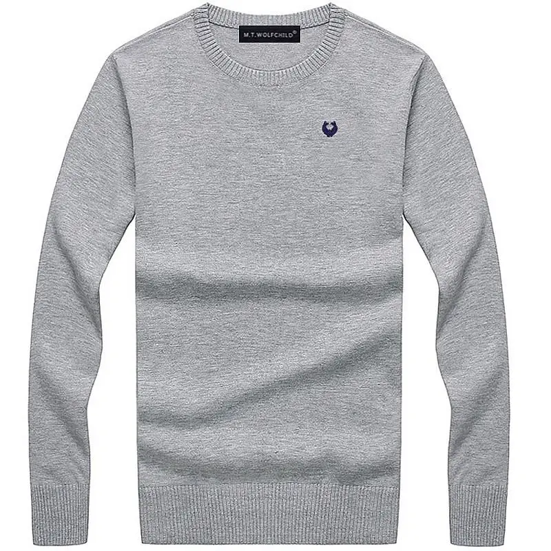 Мужские свитера с круглым вырезом Повседневные вязаные мужские пуловеры из 100%