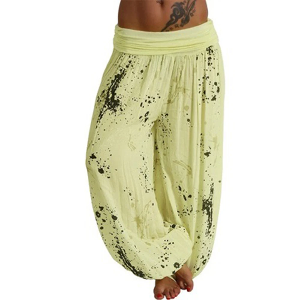 Женские шаровары NIBESSER свободные винтажные с высокой талией и цветочным принтом