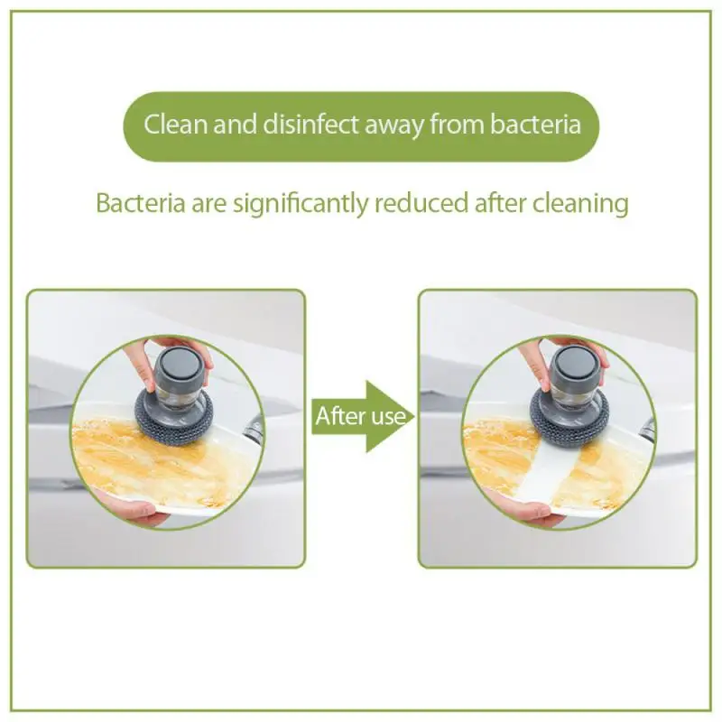 

Pressing Cleaning Brush Built-in Liquid Storage Tank Kitchen Dishwashing Pot Brush Household Multifunctional Cleaning Tools