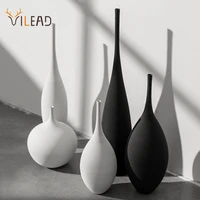 vilead ceramic zen flower vases figurines for interior creative dried flowers modern art home desktop decoration accessories
