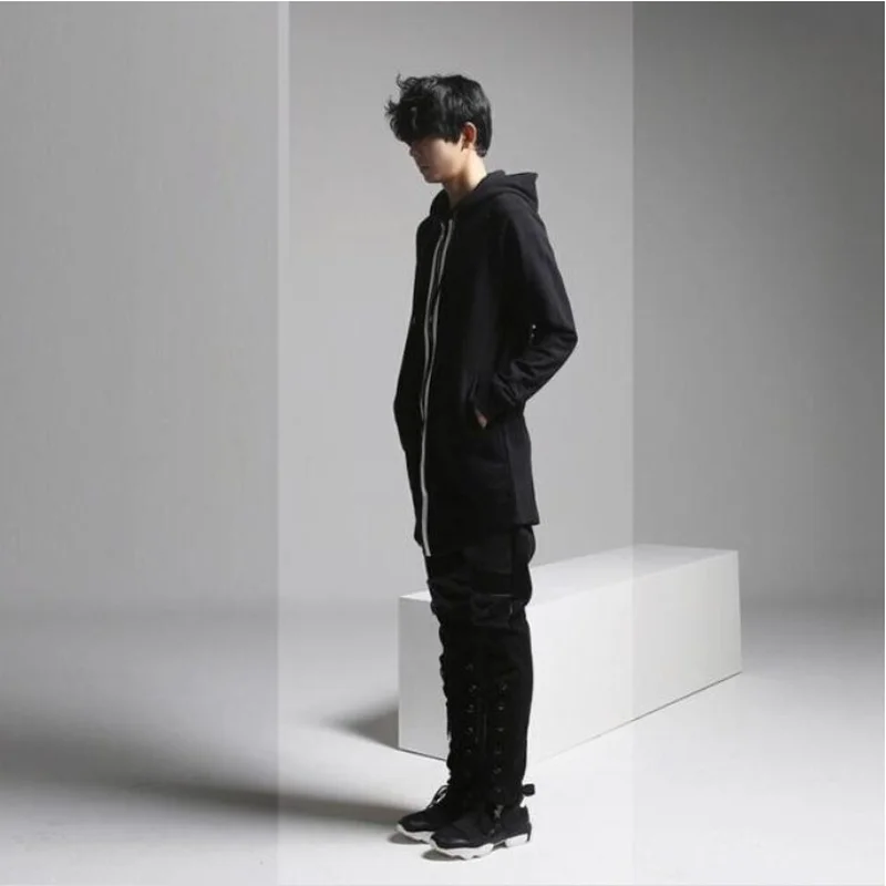 Мужская Длинная толстовка в стиле хип хоп уличная одежда большого размера с