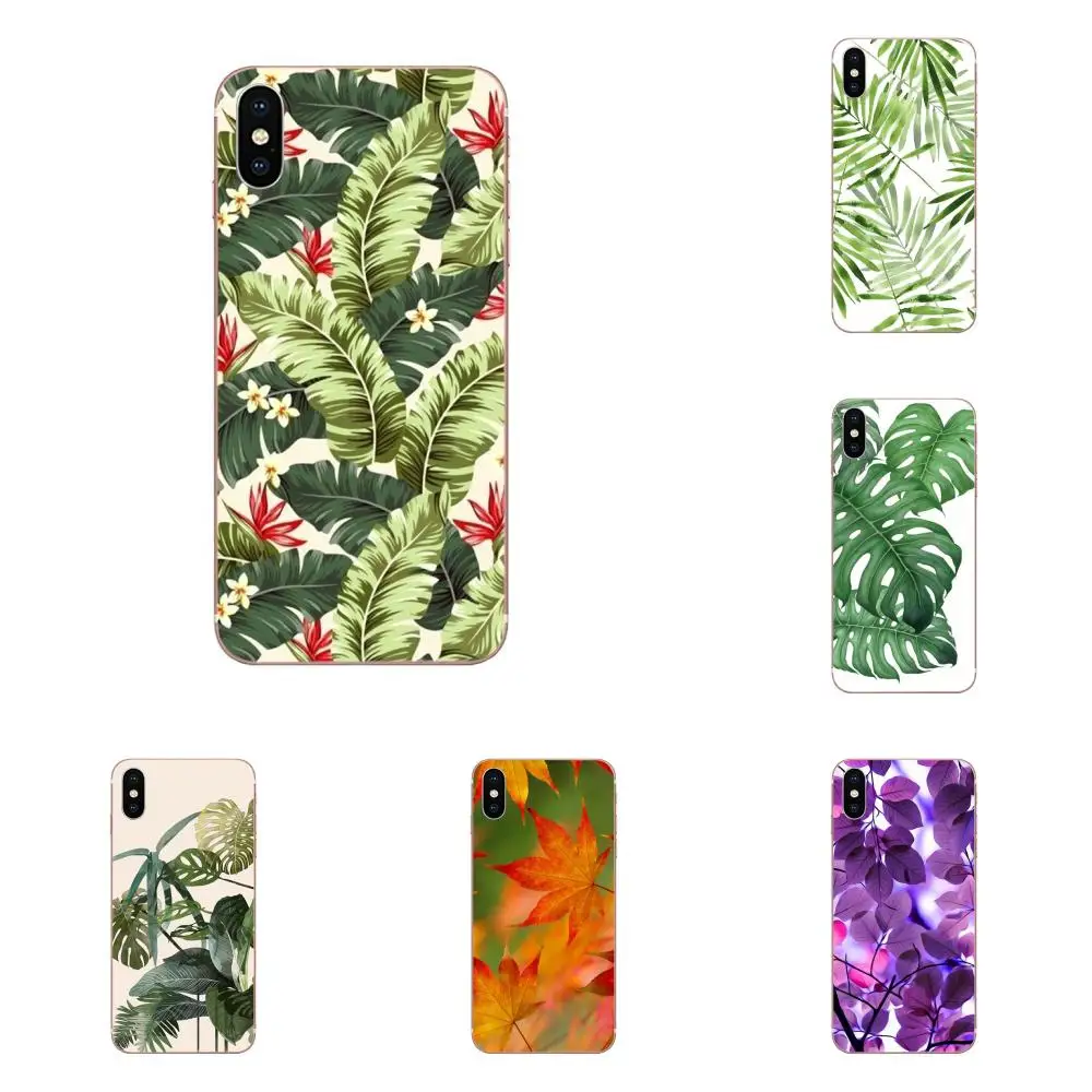 Тропические обои с листьями для Apple iPhone 11 Pro X XS Max XR 4 4S 5 5C 5S SE SE2 6 6S 7 8 Plus прозрачный