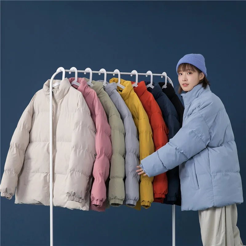 

Пуховик женский зимний, с воротником-стойкой, свободный, универсальный, 2021