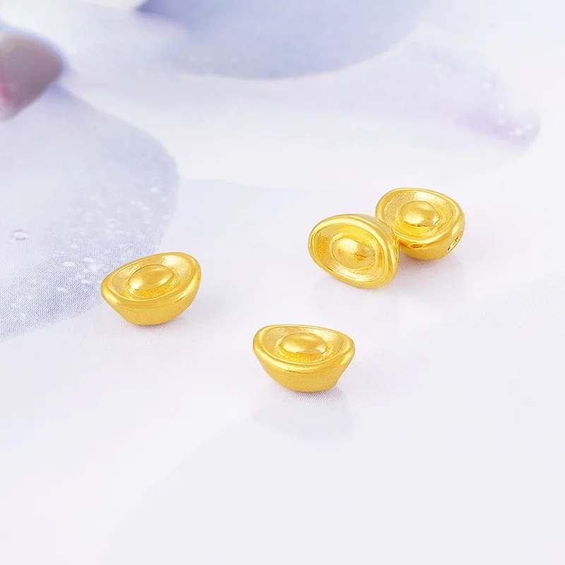 OMHXZJ CA315 Wholesale European Fashion Fine Party Birthday Wedding Gift Ingot Bracelet DIY Accessories 24KT Gold Pendant Charm | Украшения