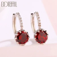 doteffil 925 sterling silver gold crystal fashion aaa zircon earrings for women jewelry cute romantic jewelry wedding party gift
