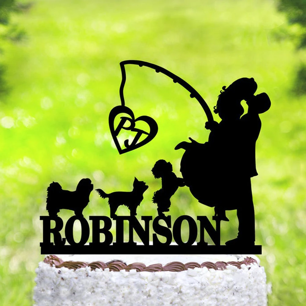 Персонализированный Топпер для свадебного торта топпер с инициалами и именем