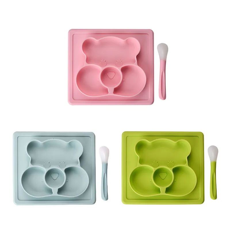 Обеденная тарелка разделитель для ребенка миска еды присоска посуда мультяшный