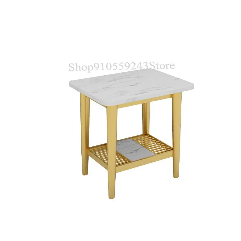 Роскошный Мраморный боковой столик в скандинавском стиле с подсветильник