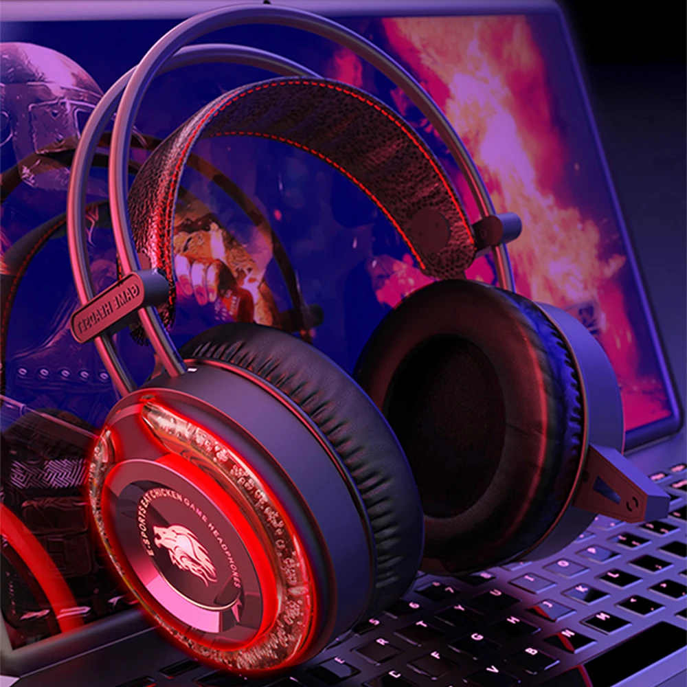 Professional Led Light Gaming Headphones for Computer PS4 PS5 Fifa...