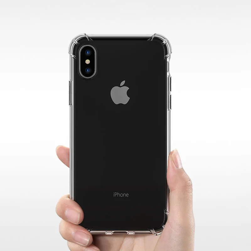 Противоударные прозрачные чехлы для телефонов iPhone X 8 7 6S 5 XR 11pro Plus мягкий