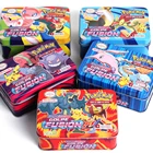 Развивающиеся небесные французские испанские карты покемона железная коробка битва хобби Коллекционная Коллекция аниме-открытки Game для детей