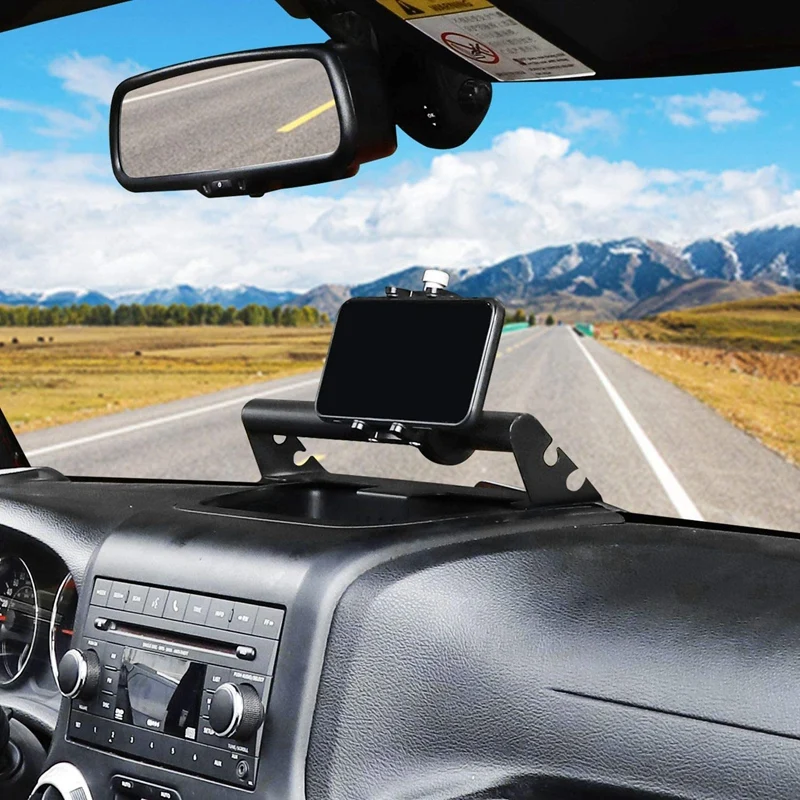 

Car Dashboard Mount Cellphone Holder Stainless Steel Phone Bracket for Jeep Wrangler JK JKU 2 Door 4Door 2011-2017