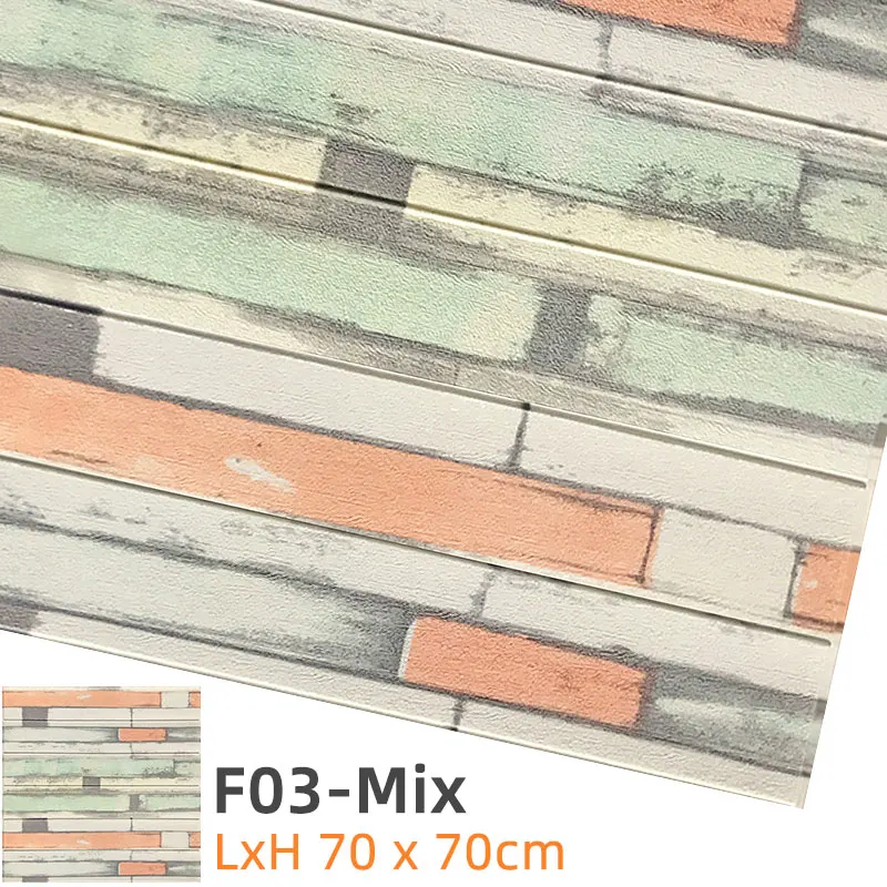 F03-Mix Kaguyahime 3D Обои DIY Наклейка под мрамор Водонепроницаемая наклейка s обои для стен детская комната 3D самоклеющиеся обои кирпич - Цвет: F03-Mix