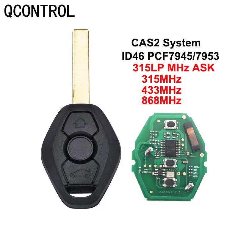 QCONTROL Car Remote Key DIY for BMW CAS X3 X5 Z3 Z4 Z8 3/5/6/7 Series Keyless Entry Transmitter for CAS2 System