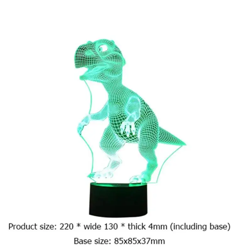 7 Colors Touch Control Night Light Halloween 3D Dinosaur LED Lamp Kids Gifts Living Room Bedroom Table Decoration | Освещение