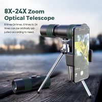 apexel powerful 8 24x30 high zoom monocular professional telescope portable for camping hunting with tripod phone clip