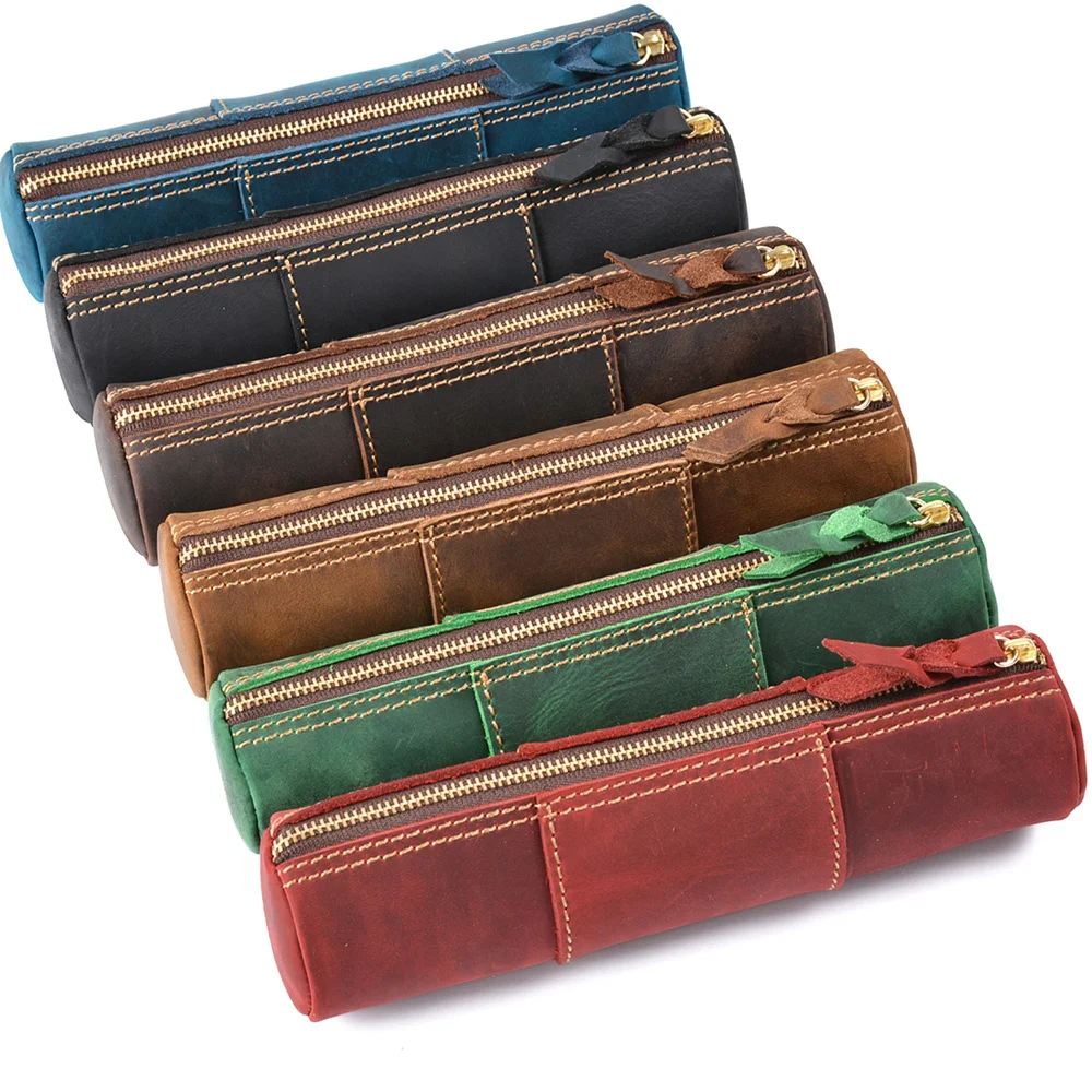 

Leather school pencil box, women's pencil box, men's pen box