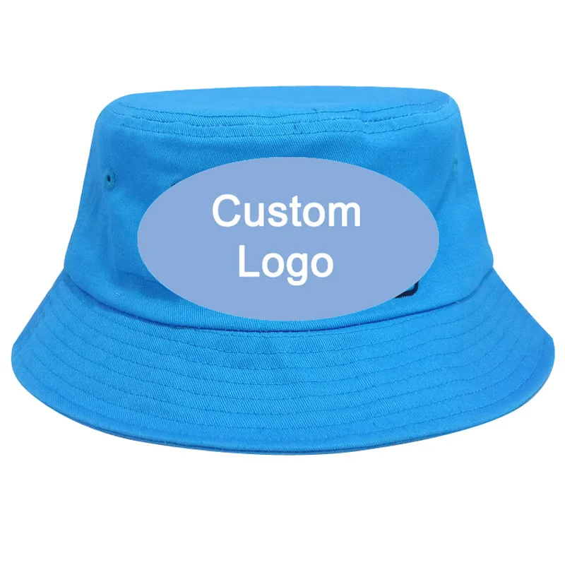 Customize Embroidery Stitching Logo Optional Color One Size Fit Most Fishermen Fish Outdoor Travel Cap Custom Bucket Hat